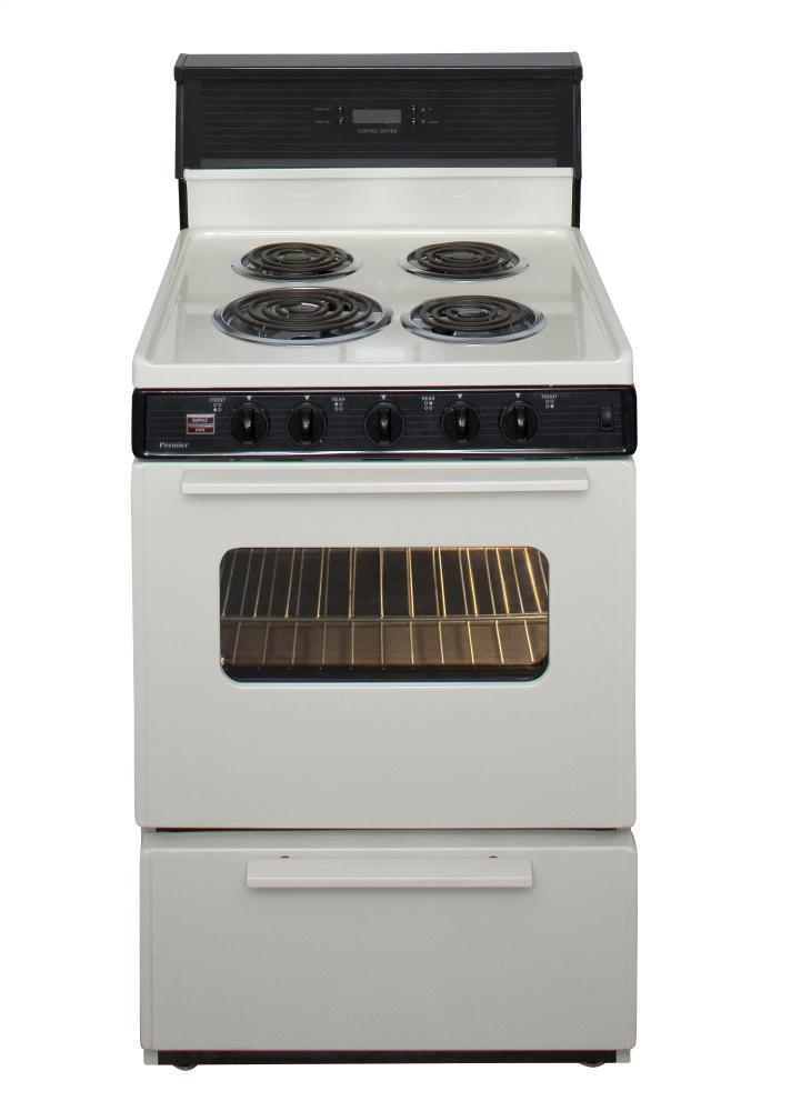 24 in. Freestanding Electric Range in Biscuit