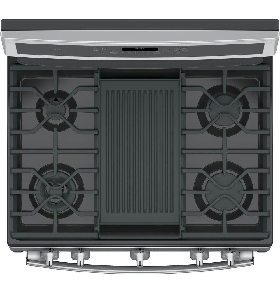 GE Profile™ 30" Smart Dual-Fuel Free-Standing Convection Range with Warming Drawer