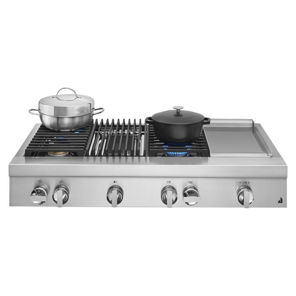 NOIR™ 48" Gas Professional-Style Rangetop with Chrome-Infused Griddle and Grill