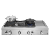 NOIR™ 48" Gas Professional-Style Rangetop with Chrome-Infused Griddle and Grill