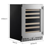 24" Undercounter Wine Cellar with Full-Extension Wood-Front Racks
