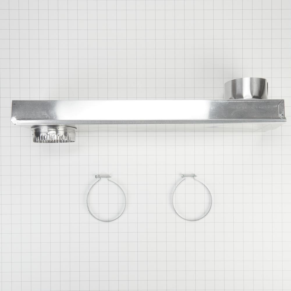 0"-18" Dryer Telescoping Vent Periscope for 2.5" clearance, with 1 male snap-lock fitting, draw-band collar & 2 clamps.