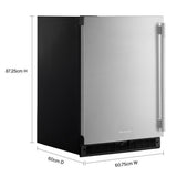 24" Undercounter Refrigerator with Stainless Steel Door
