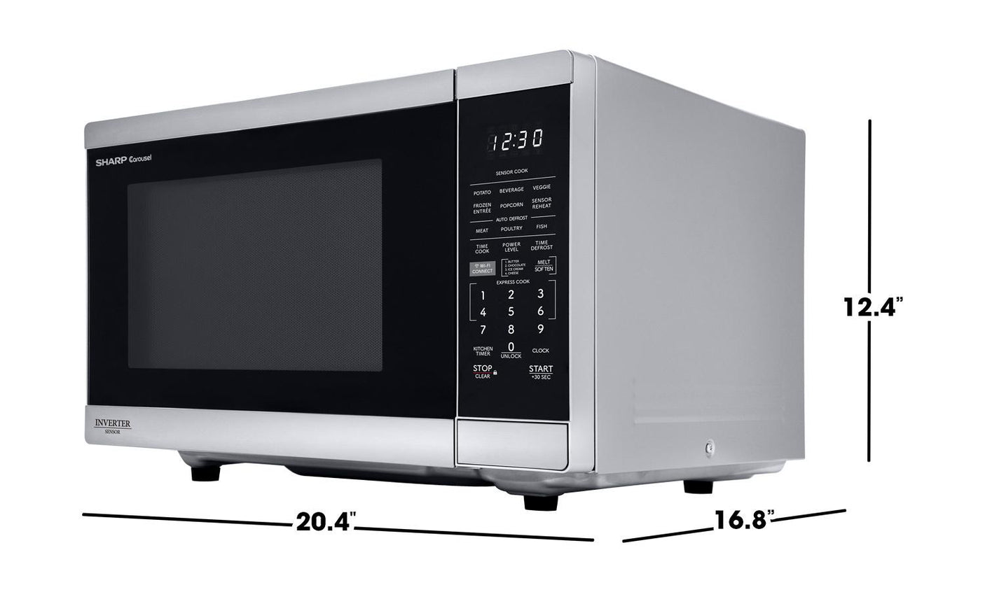 Sharp 1.4 cu. ft. 1100W Smart Stainless Steel Microwave Oven with Inverter Technology
