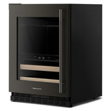 24" Beverage Center with Glass Door and Wood-Front Racks