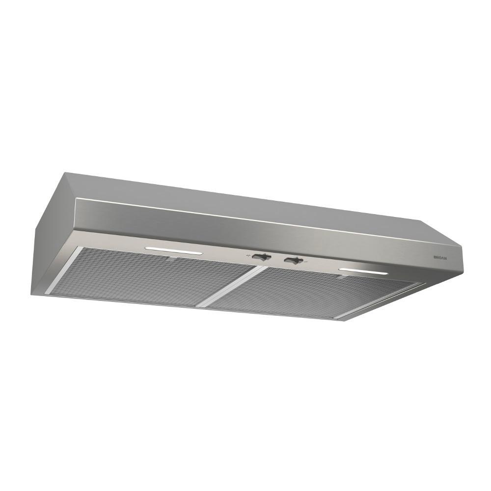 Broan 24-Inch 300 Max Blower CFM 1.5 Sones Stainless Steel Range Hood ENERGY STAR® certified