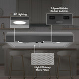 Broan-NuTone 30-Inch Under Cabinet Range Hood, ENERGY STAR, 350 Max Blower CFM, Black Stainless Steel