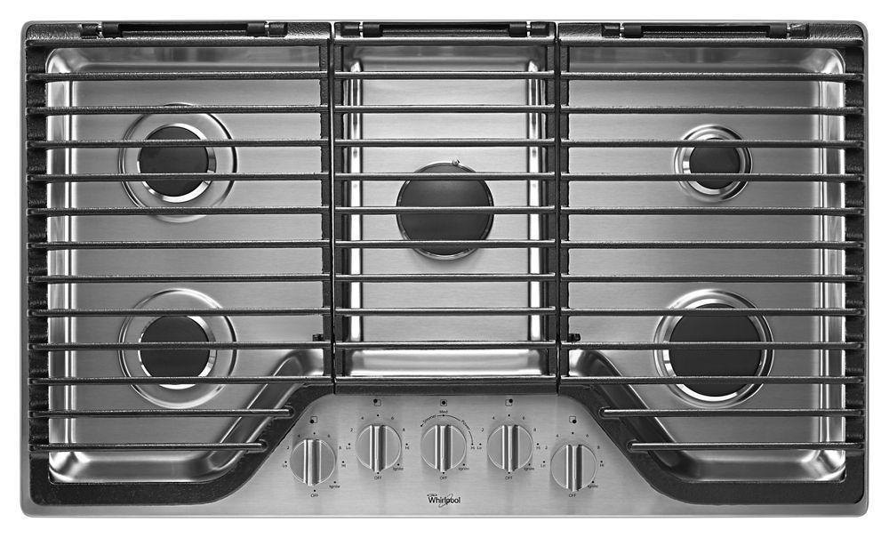 36 inch 5 Burner Gas Cooktop with EZ-2-Lift Hinged Cast-Iron Grates