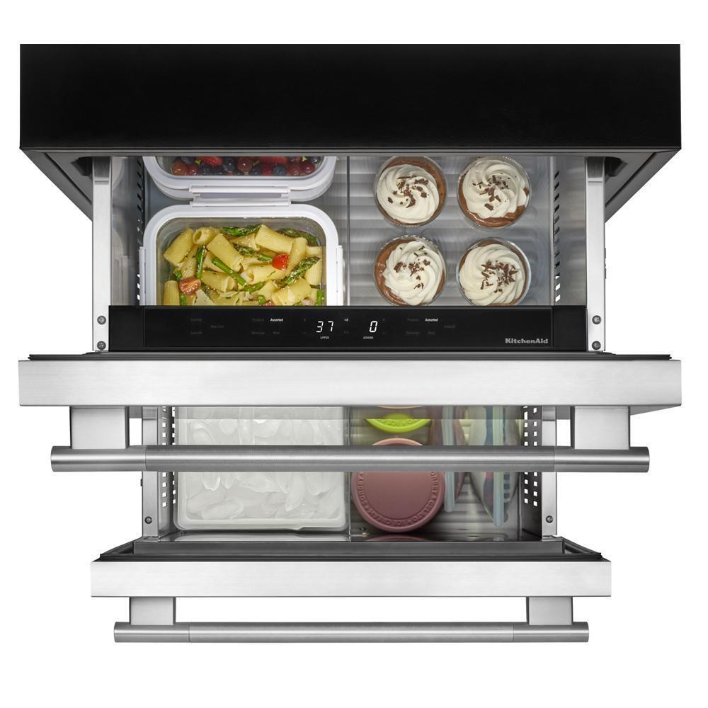 24" Stainless Steel Undercounter Double-Drawer Refrigerator/Freezer