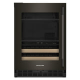 24" Beverage Center with Glass Door and Wood-Front Racks