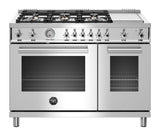 48" Professional Series range - Gas Oven - 6 brass burners + griddle - LP version