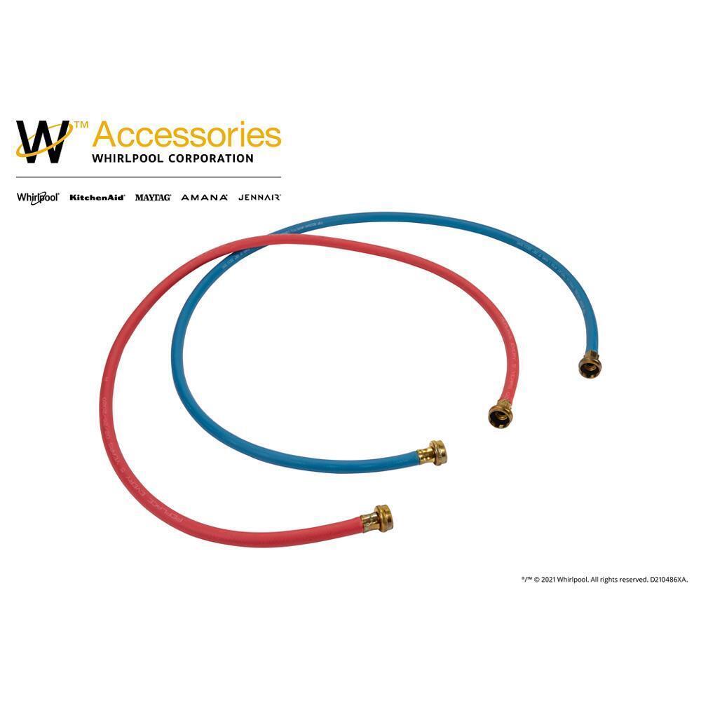 5' Rubber washer fill hoses rated 1000 PSI with 2 female connections and built-in O-Rings - 2 pack
