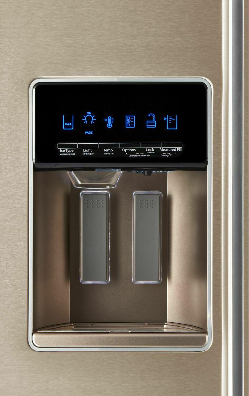 36-inch Wide Contemporary Handle Counter Depth Side-by-Side Refrigerator - 21 cu. ft. - Fingerprint Resistant Sunset Bronze