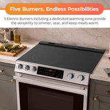30 in. 5 Burner 6.3 cu. ft. Slide-in Electric Range with True European Convection