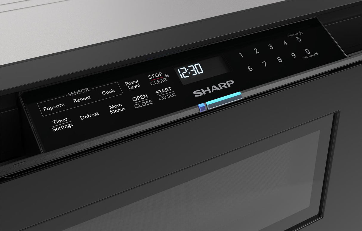 Sharp 24 in. 1.2 cu. ft. Deco Series Built-In Smart Microwave Drawer™ Oven with Easy Wave Open in Black