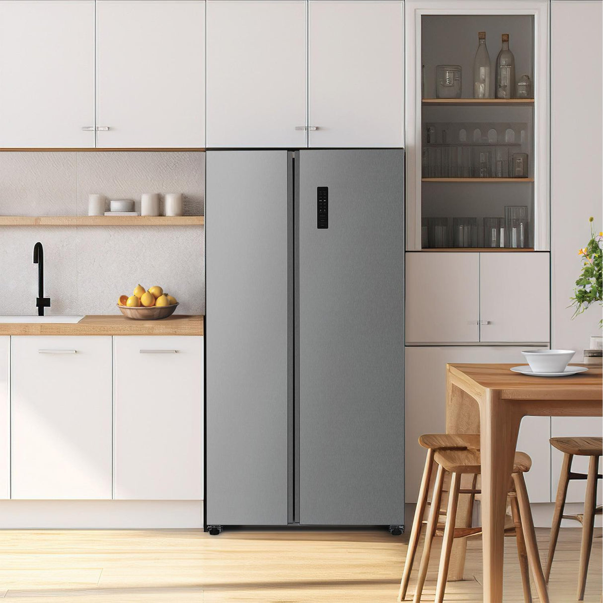 Element Electronics 18.8 cu. ft. Side-by-Side Refrigerator - Stainless Steel (ERX19FDS)