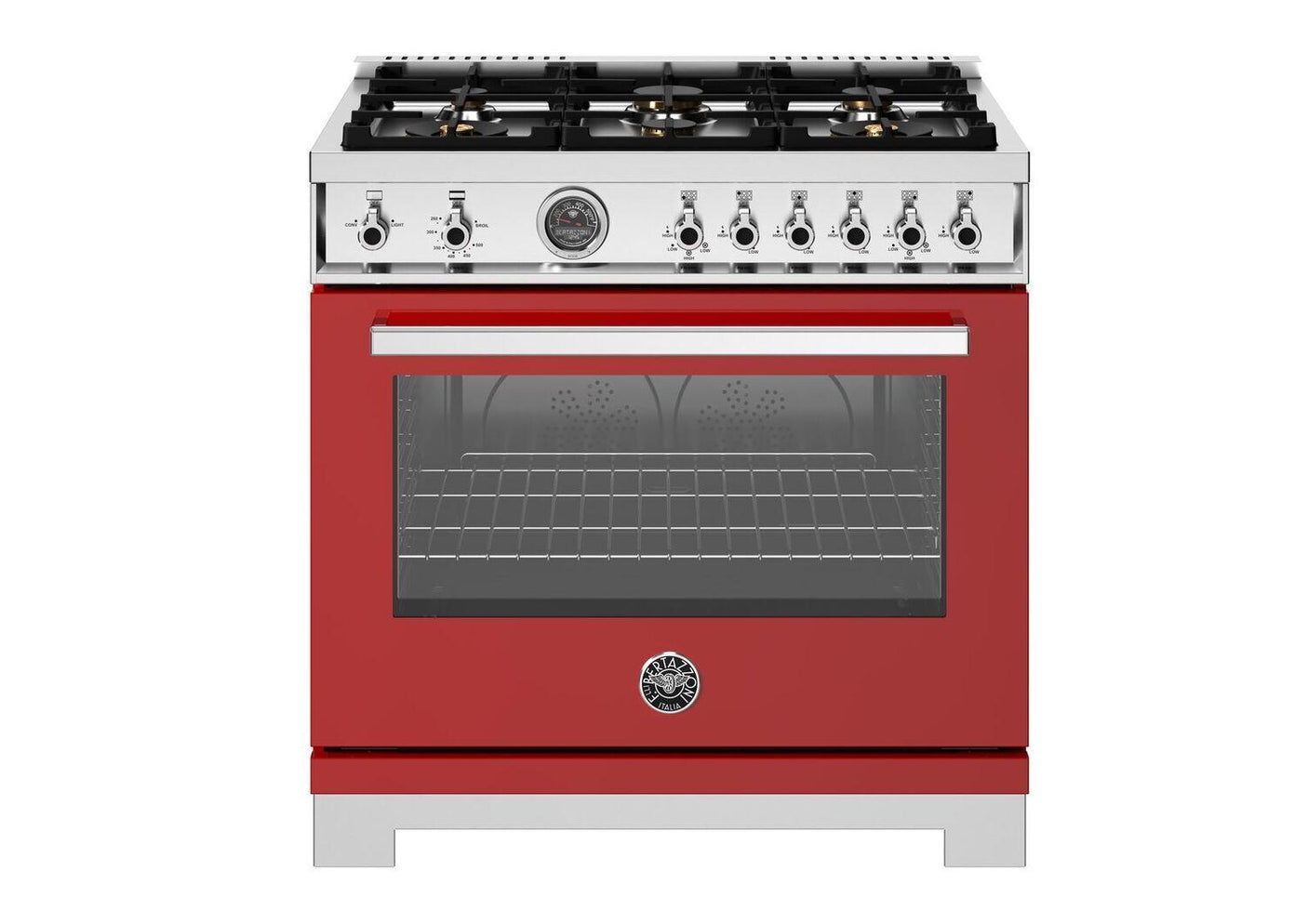 36" Professional Range All Gas Rosso Red