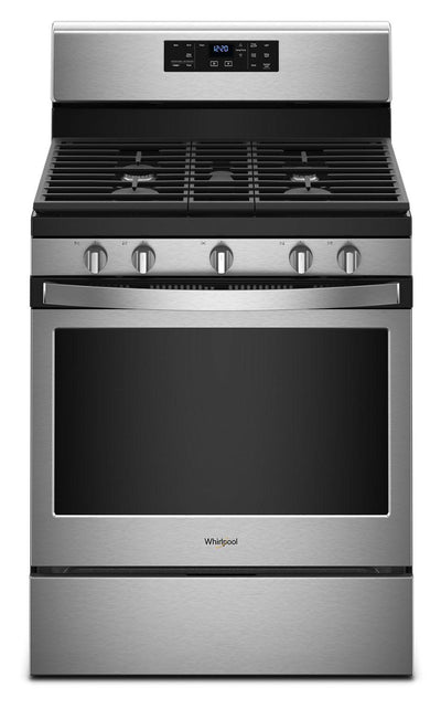 5.0 cu. ft. Freestanding Gas Range with Center Oval Burner Black-on-Stainless