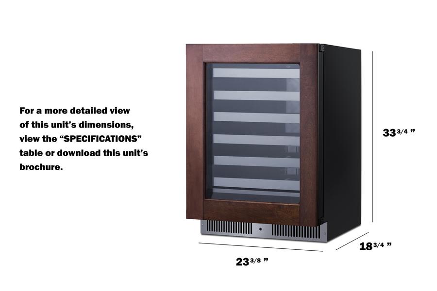 24" Wide Built-in Wine Cellar (panel Not Included)