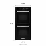 24" Double Wall Oven with True Convection - Black