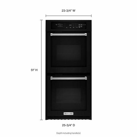 24" Double Wall Oven with True Convection - Black