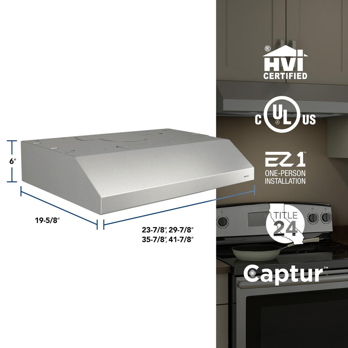 Glacier 30-Inch 300 Max Blower CFM 5 Sones Stainless Steel Range Hood