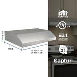 Glacier 30-Inch 300 Max Blower CFM 5 Sones Stainless Steel Range Hood
