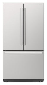 Sharp 26.5 cu.ft. Counter Depth 36 in. French 3-Door Refrigerator with Internal Water Dispenser in Stainless Steel