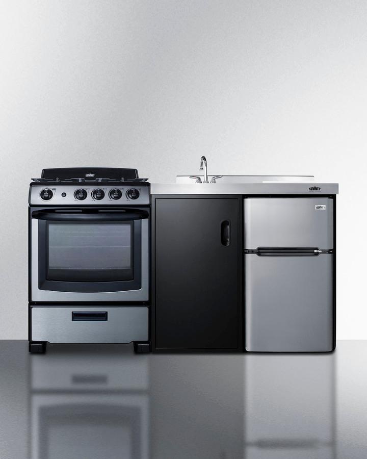 63" Wide All-in-one Kitchenette With Gas Range