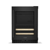 24" Beverage Center with Glass Door and Wood-Front Racks