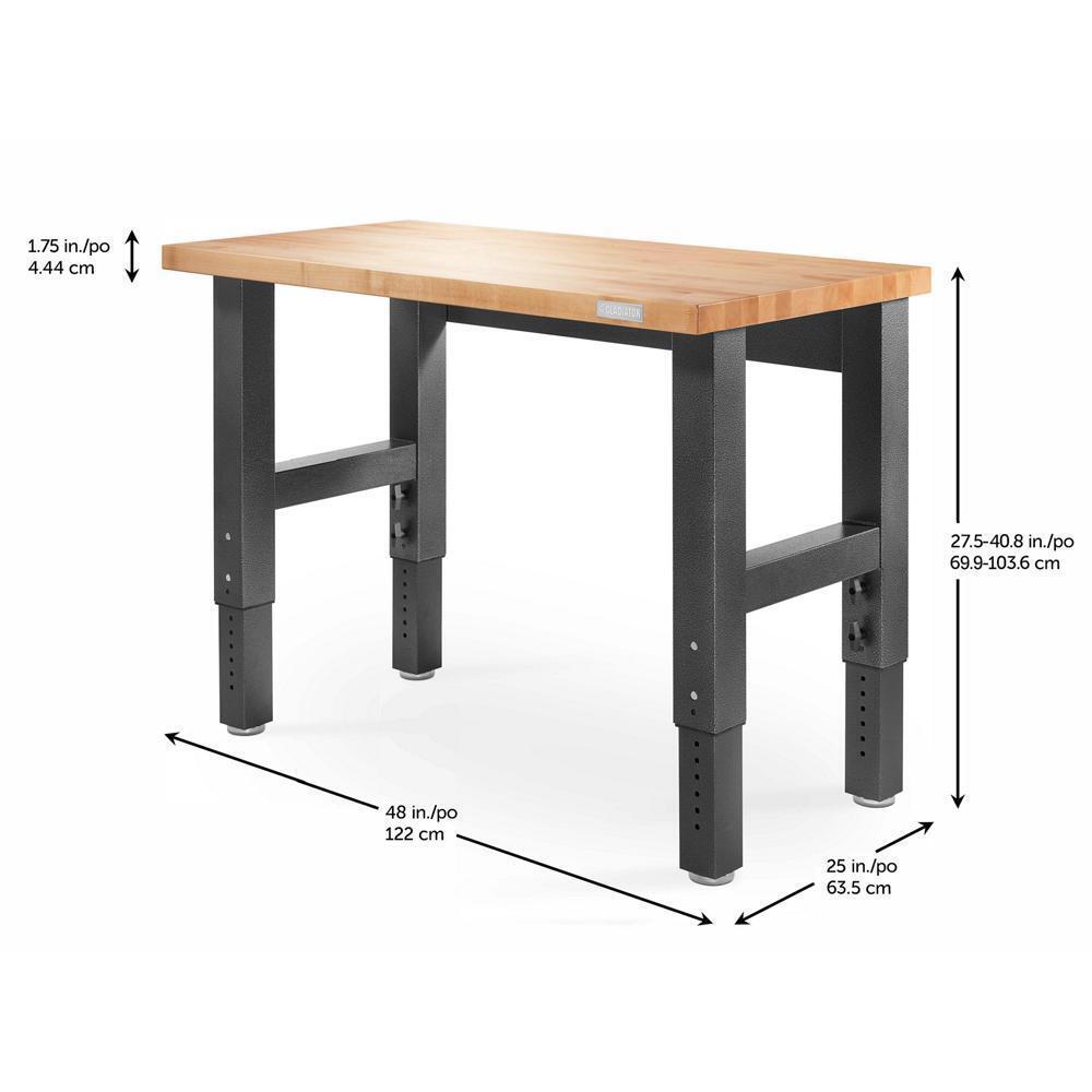 4' Adjustable Height Hardwood Workbench