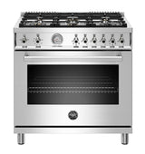 36" Professional Series range - Gas oven - 6 brass burners - LP version