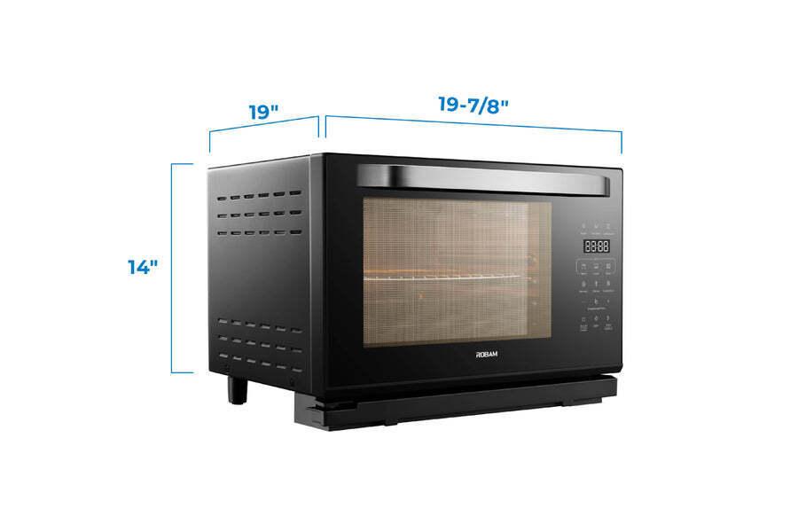 ROBAM ROBAM Portable Steam Oven 6-Slice Black Convection Toaster Oven with Rotisserie (1550-Watt)