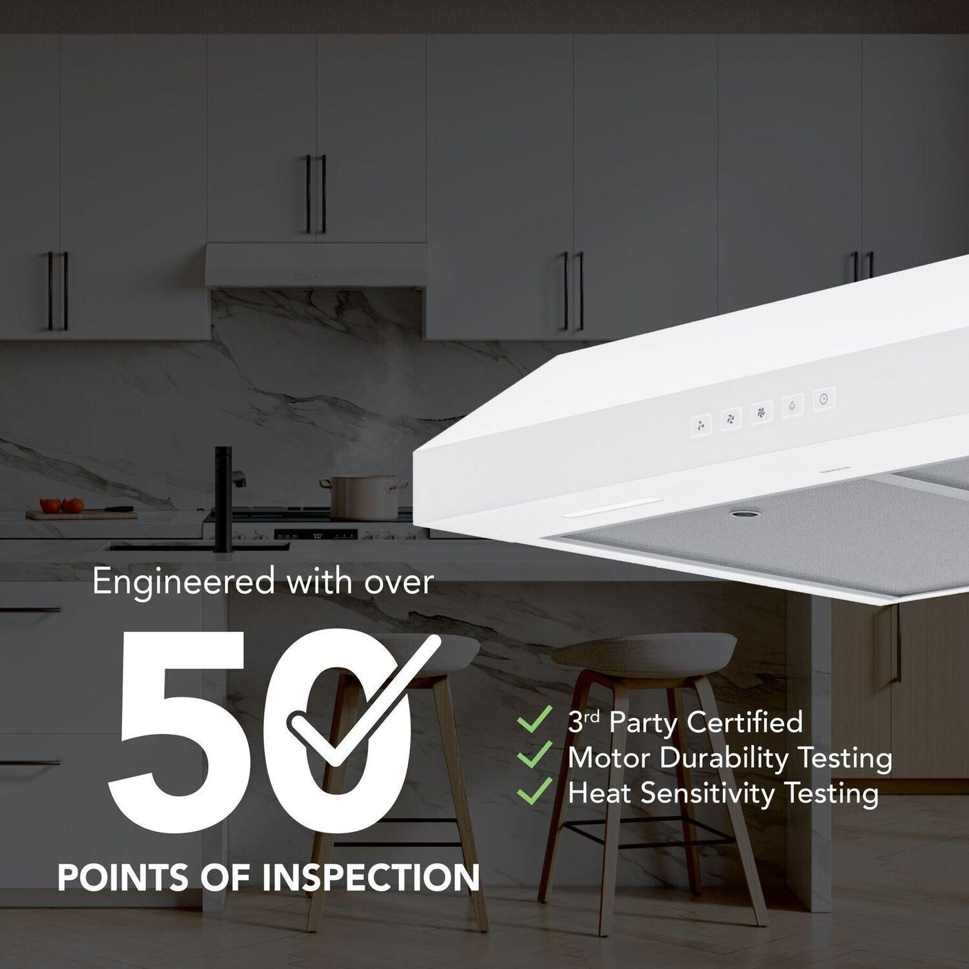 Broan-NuTone 30-Inch Under Cabinet Range Hood, ENERGY STAR, 350 Max Blower CFM, White