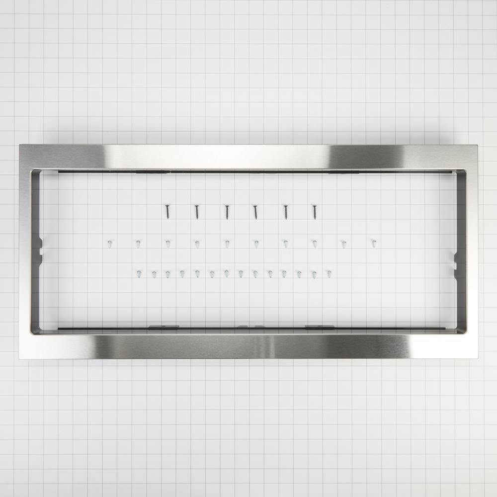 Built-In Low Profile Microwave Slim Trim Kit, Stainless Steel, Size: 31.5"L x 17.5"W x 5"D, fits cut-out height 12"