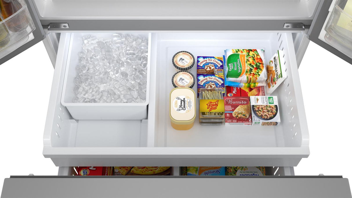 28.9 cu.ft. Standard Depth 36 in. French 3-Door Refrigerator with Water Dispenser in Stainless Steel