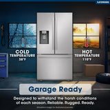 28.9 cu.ft. Standard Depth 36 in. French 3-Door Refrigerator with Water Dispenser in Stainless Steel