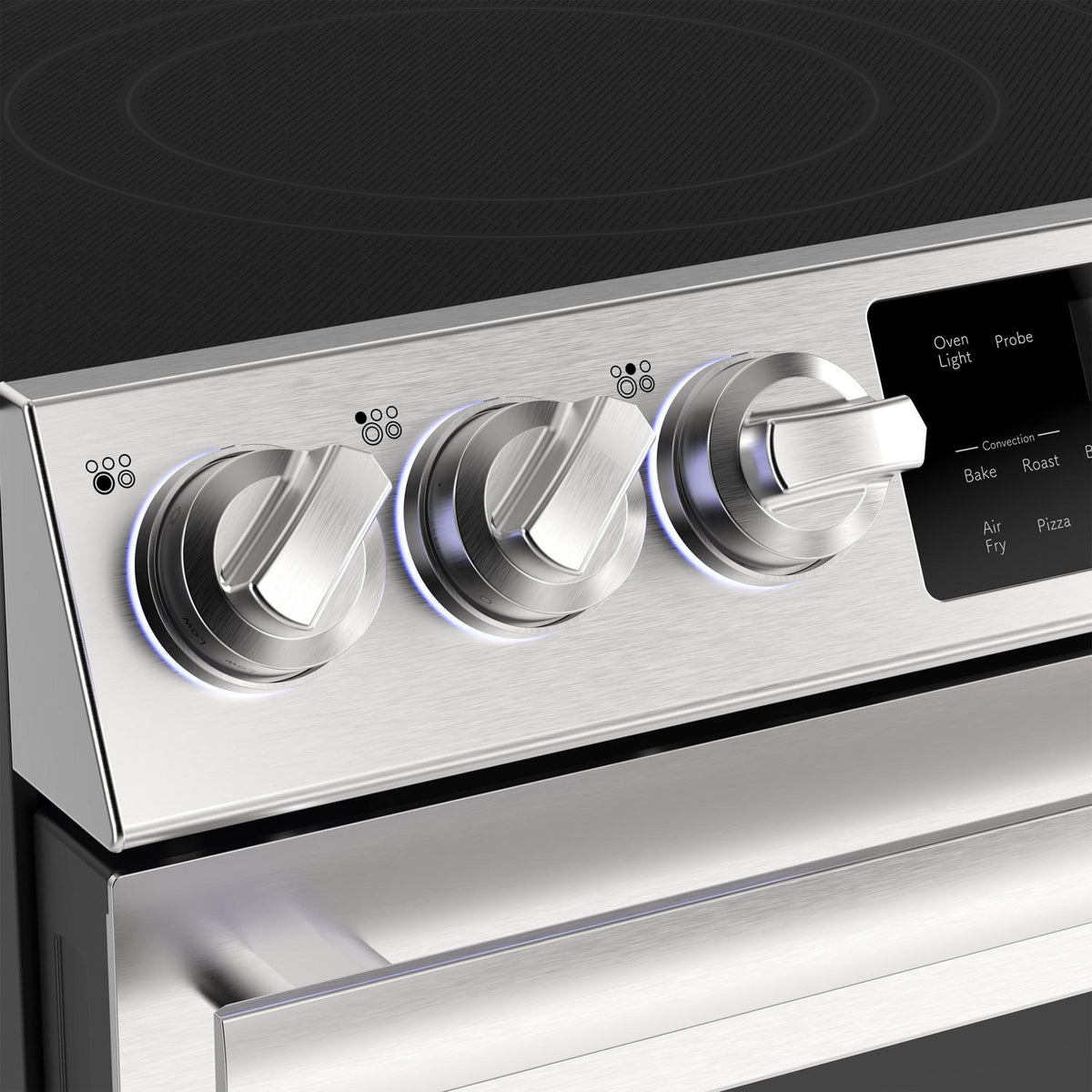 30 in. 5 Burner 6.3 cu. ft. Slide-in Electric Range with True European Convection