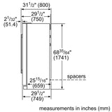 300 Series Freestanding Counter-Depth Side-by-Side Refrigerator 36'' Easy clean stainless steel B20CS30SNS