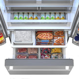 Sharp 26.5 cu.ft. Counter Depth 36 in. French 3-Door Refrigerator with Internal Water Dispenser in Stainless Steel