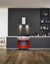 36 inch Dual Fuel Range, 6 Brass Burner, Electric Self-Clean Oven Rosso