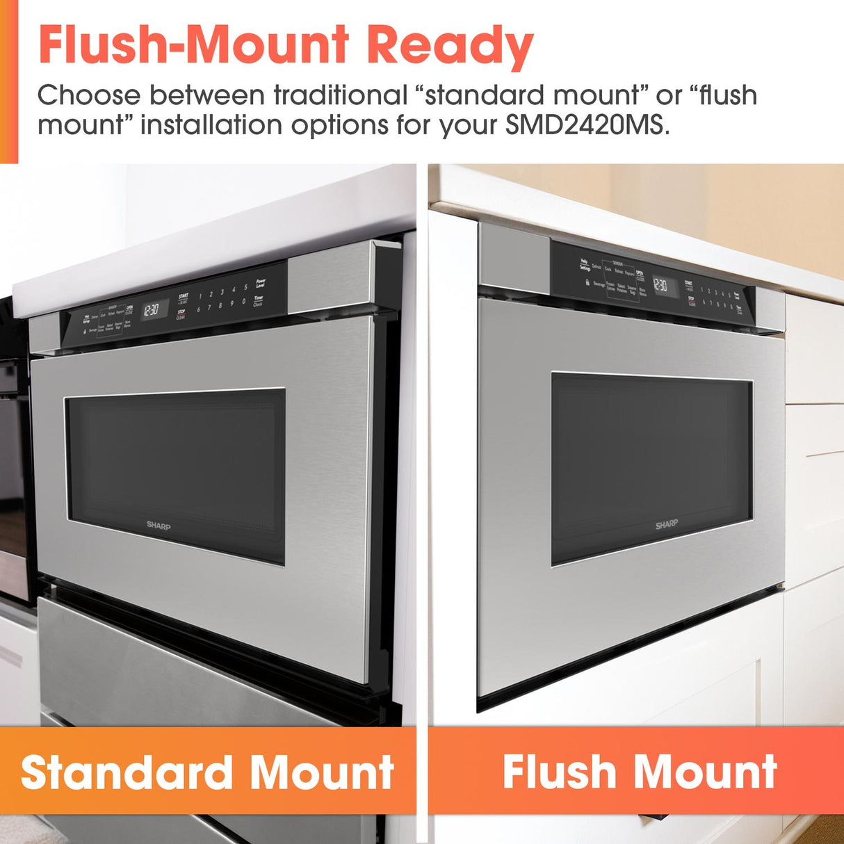 Sharp 24 in. 1.2 cu. ft. Built-In Microwave Drawer™ Oven in Stainless Steel