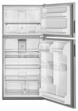 33-Inch Wide Top Freezer Refrigerator with PowerCold® Feature- 21 Cu. Ft. - Monochromatic Stainless Steel