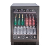 Presrv Bev Cooler, 24in UC, Blk SS+Gls, Rvs Dr, 1Z