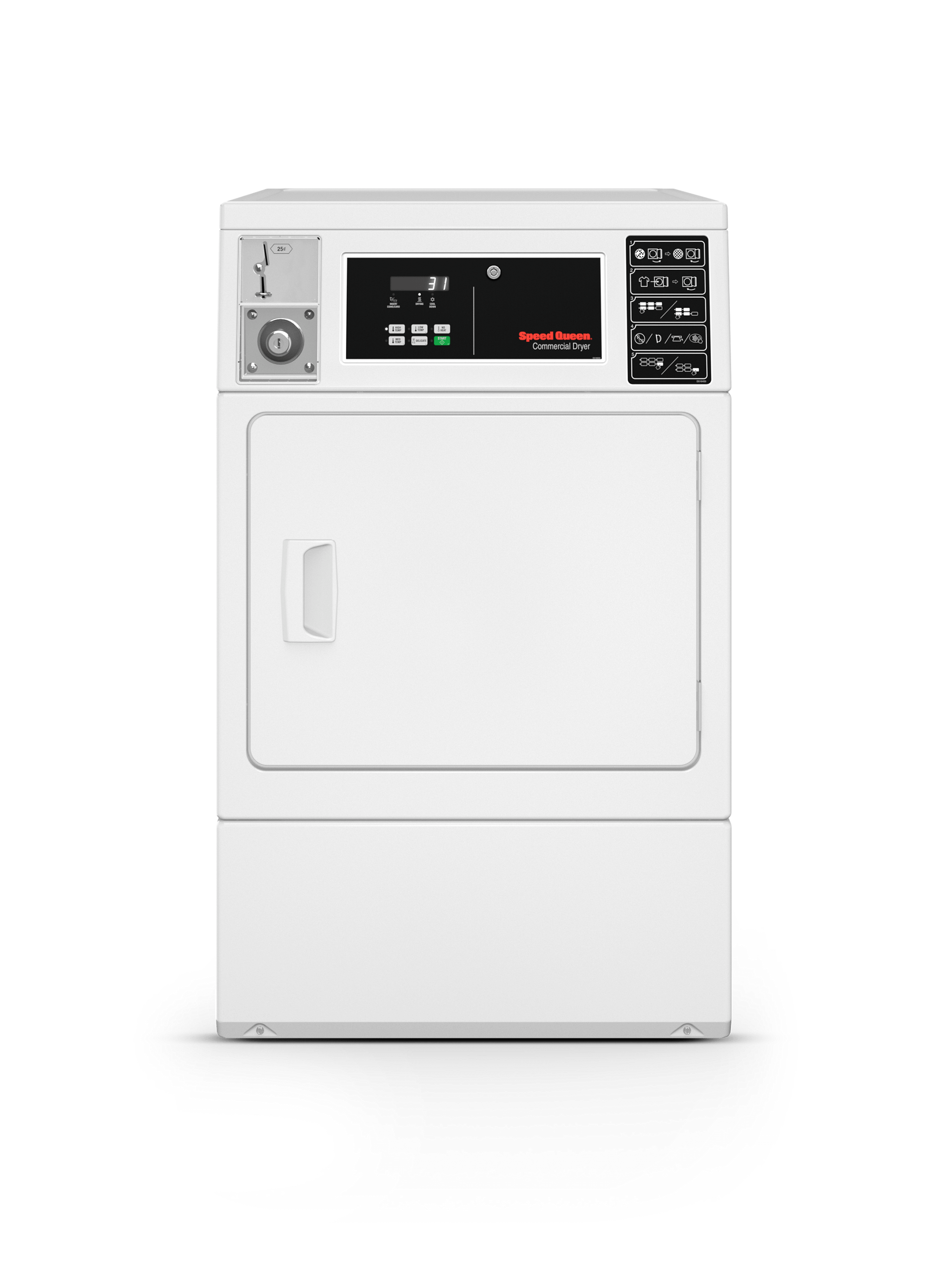 Light Commercial Coin Drop Front Control Front Load Matching Dryer - Electric
