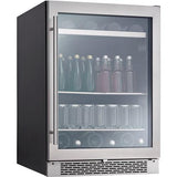 Presrv Beverage Cooler, 24in Under Cabinet, SS+Glass, Reverse Door, 1 Zone