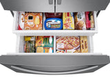 27 cu. ft. Large Capacity 3-Door French Door Refrigerator with External Water & Ice Dispenser in Stainless Steel