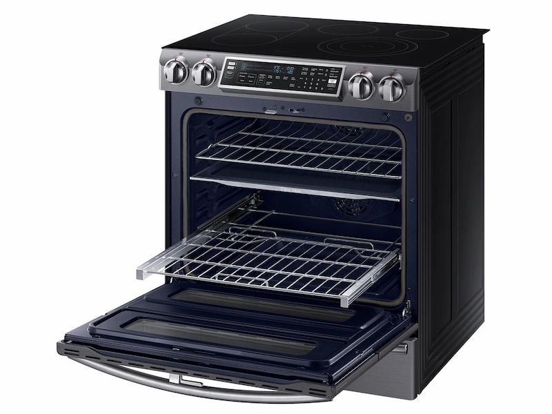 5.8 cu. ft. Slide-In Electric Range with Flex Duo™ & Dual Door in Black Stainless Steel