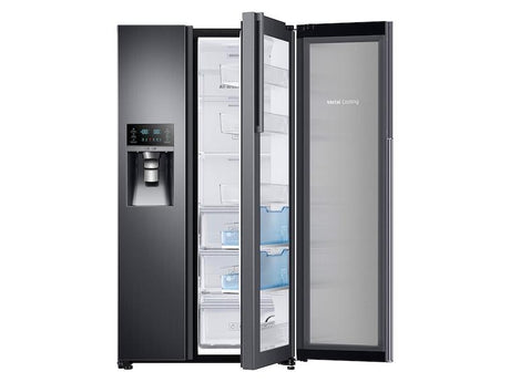 22 cu. ft. Food Showcase Counter Depth Side-by-Side Refrigerator with Metal Cooling in Black Stainless Steel
