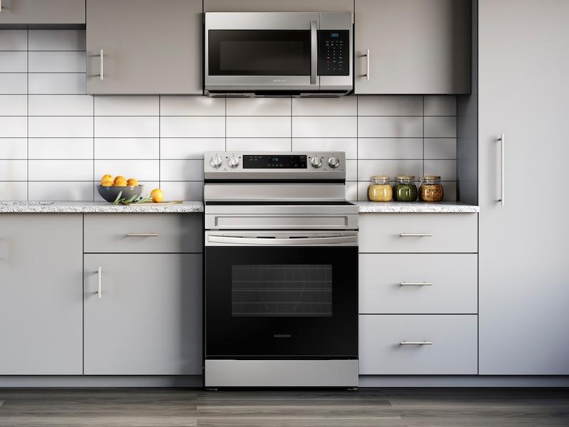 6.3 cu. ft. Smart Freestanding Electric Range with Steam Clean in Stainless Steel